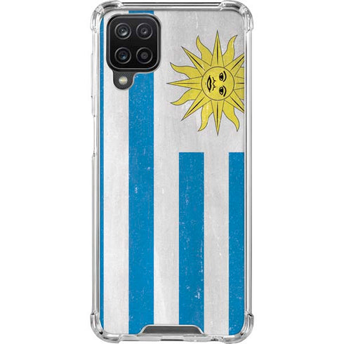 Uraguay Flag Distressed Galaxy A12 Clear Case